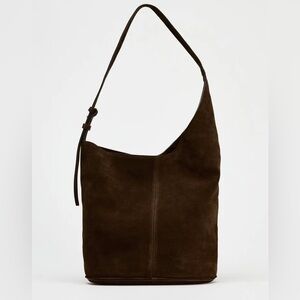 Zara Brown Suede Shoulder Bag